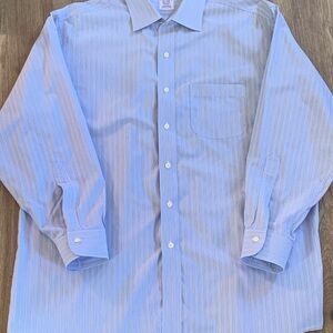 Brooks Brothers Classic Fit Non Iron Blue Bengal Stripe Supima Cotton 17-33